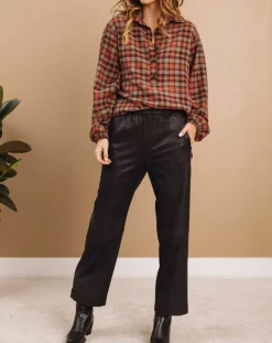 Pantalon peau de pêche Tasha noir