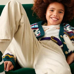 Pantalon Pepy en Velours de coton côtelé calcaire