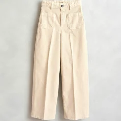 Pantalon Pepy en Velours de coton côtelé calcaire