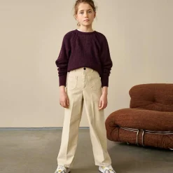 Pantalon Pepy en Velours de coton côtelé calcaire