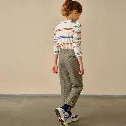 Pantalon Phiby 7/8 ème à carreaux taupe