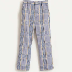 Pantalon Phiby en Coton mélangé 7/8 à carreaux gris