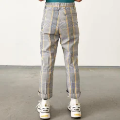 Pantalon Phiby en Coton mélangé 7/8 à carreaux gris