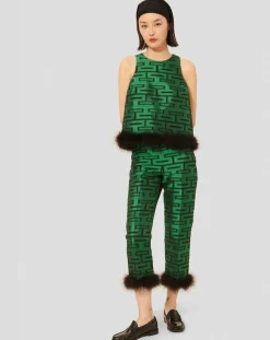 Pantalon Presley imprimé vert