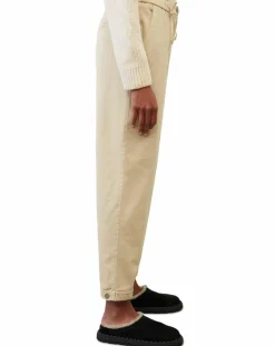 Pantalon relax chino beige