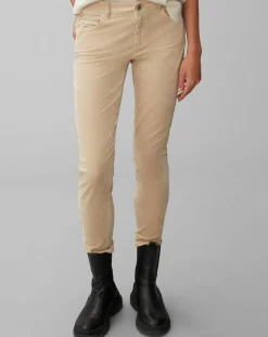 Pantalon slim Albi effet Velours beige