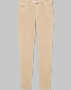 Pantalon slim Albi effet Velours beige