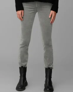Pantalon slim Albi effet Velours gris clair