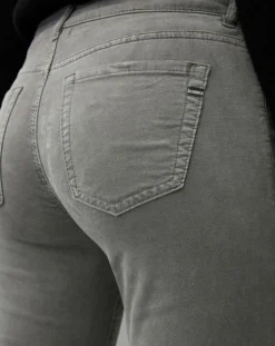 Pantalon slim Albi effet Velours gris clair