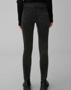 Pantalon slim Albi effet Velours noir