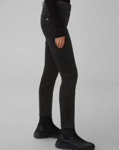 Pantalon slim Albi effet Velours noir