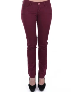 Pantalon slim bordeaux