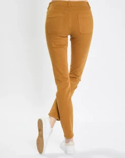 Pantalon Slim en Coton bio mélangé Mavas marron clair