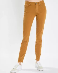 Pantalon Slim en Coton bio mélangé Mavas marron clair