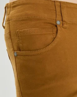 Pantalon Slim en Coton bio mélangé Mavas marron clair