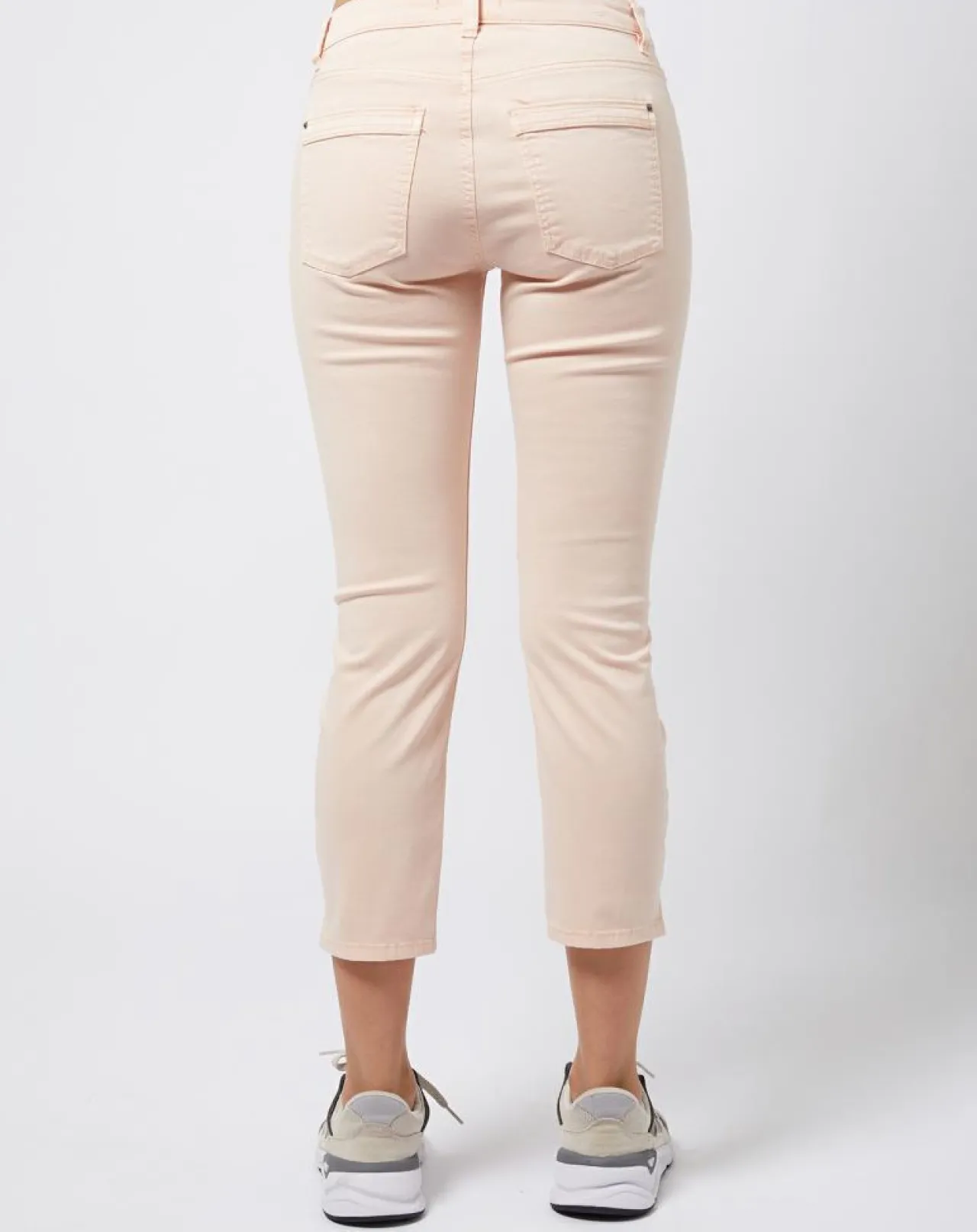 Pantalon Slim en Coton stretch doux beige/pêche