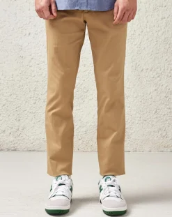 Pantalon slim en Toile de Coton Stanley camel clair