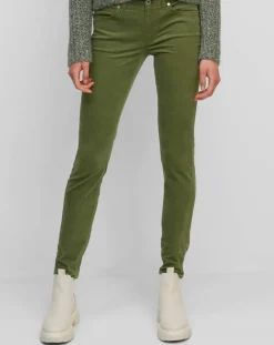 Pantalon Slim en Velours de coton bio Mavas vert clair