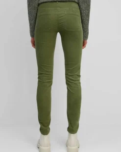 Pantalon Slim en Velours de coton bio Mavas vert clair