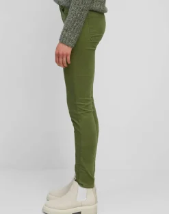 Pantalon Slim en Velours de coton bio Mavas vert clair