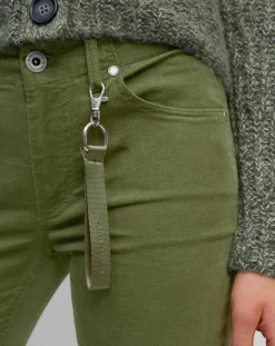 Pantalon Slim en Velours de coton bio Mavas vert clair