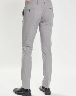 Pantalon Slim Fit imprimé micro Pied de Poule gris