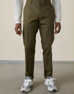Pantalon slim Laine & Coton Porths olive