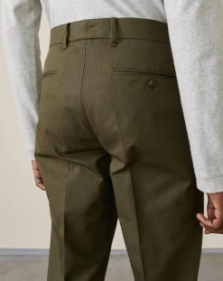 Pantalon slim Laine & Coton Porths olive