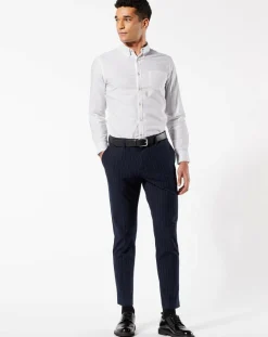 Pantalon Smart 360 Flex Trouser Slim Fit à rayures bleu foncé