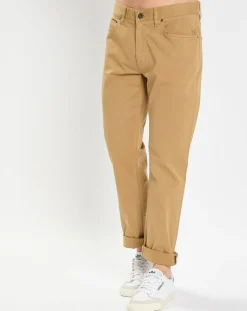 Pantalon stretch droit 5 poches beige