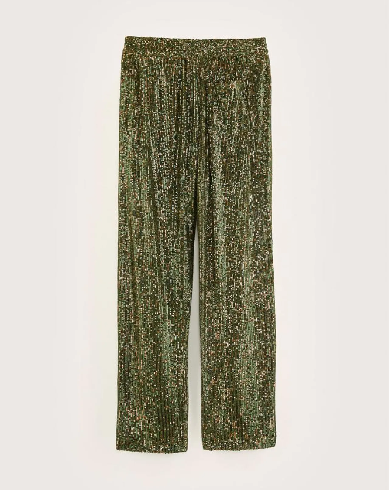 Pantalon taille haute en sequins Vanda moss