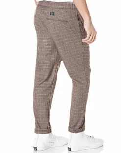Pantalon Tailorded imprimé pied-de-poule marron