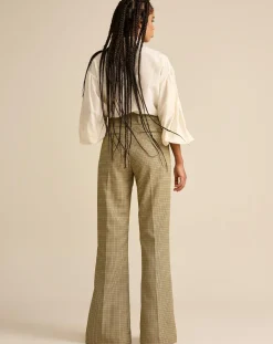 Pantalon Vertige pied-de-poule beige