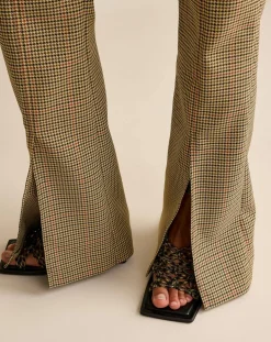 Pantalon Vertige pied-de-poule beige