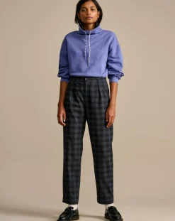 Pantalon Villa à carreaux gris foncé