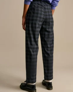 Pantalon Villa à carreaux gris foncé