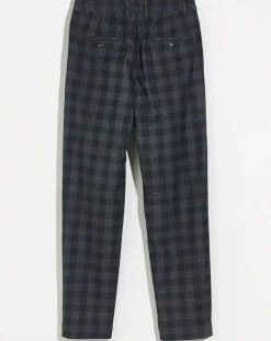 Pantalon Villa à carreaux gris foncé