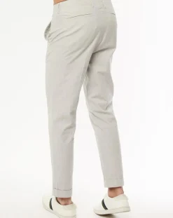 Pantalon Vitalien micro rayures blanc/bleu