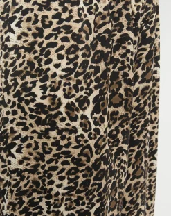 Pantalon West imprimé léopard beige/noir