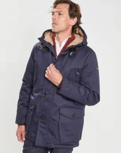 Parka à capuche Canvas bleu marine