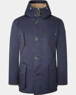 Parka à capuche Canvas bleu marine