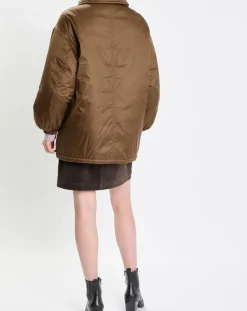 Parka boutons nylon marron