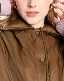 Parka boutons nylon marron