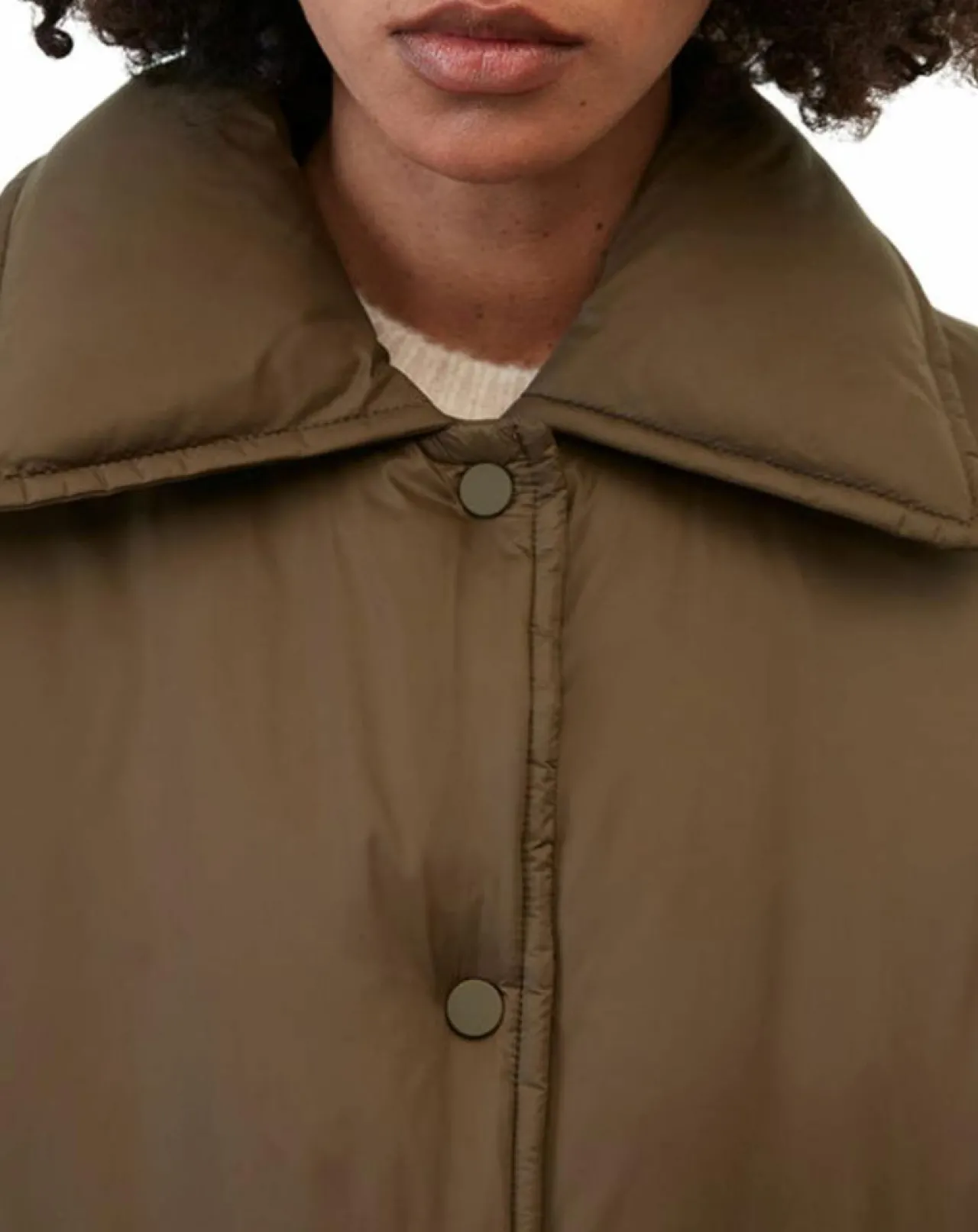 Parka boutons nylon marron