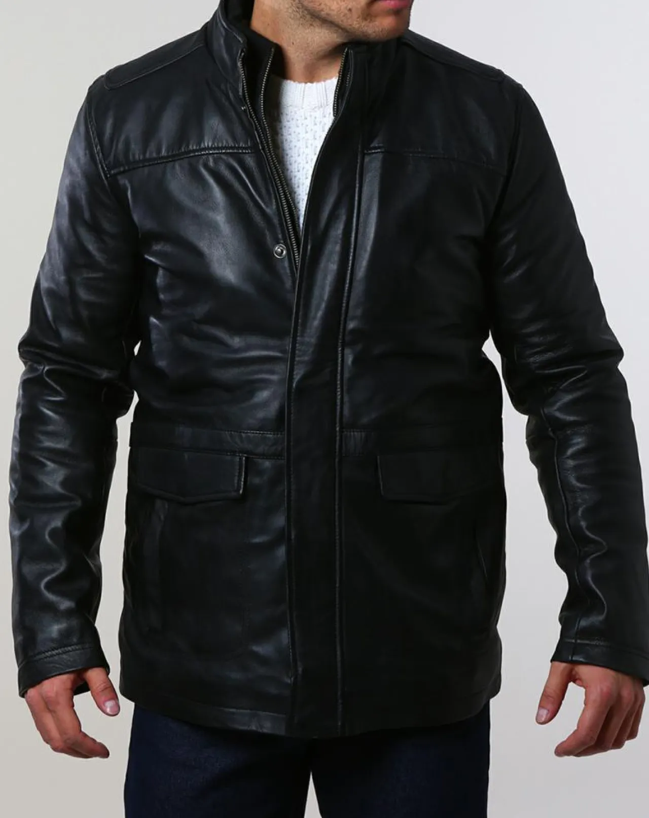Parka en Cuir Aron noire