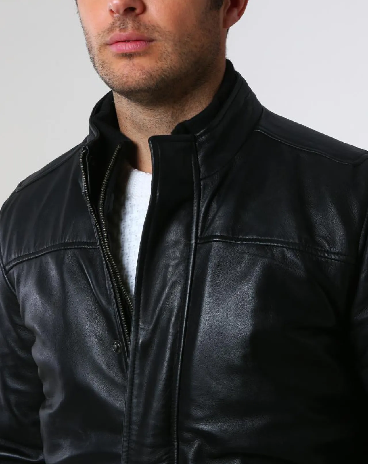 Parka en Cuir Aron noire