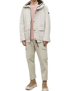 Parka Légère à Capuche Mesh écrue