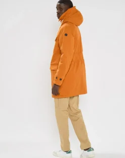 Parka matelassée à capuche Sherpa orange