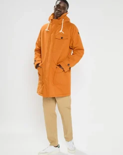 Parka matelassée à capuche Sherpa orange