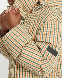 Parka Puffer oversize à carreaux multicolore